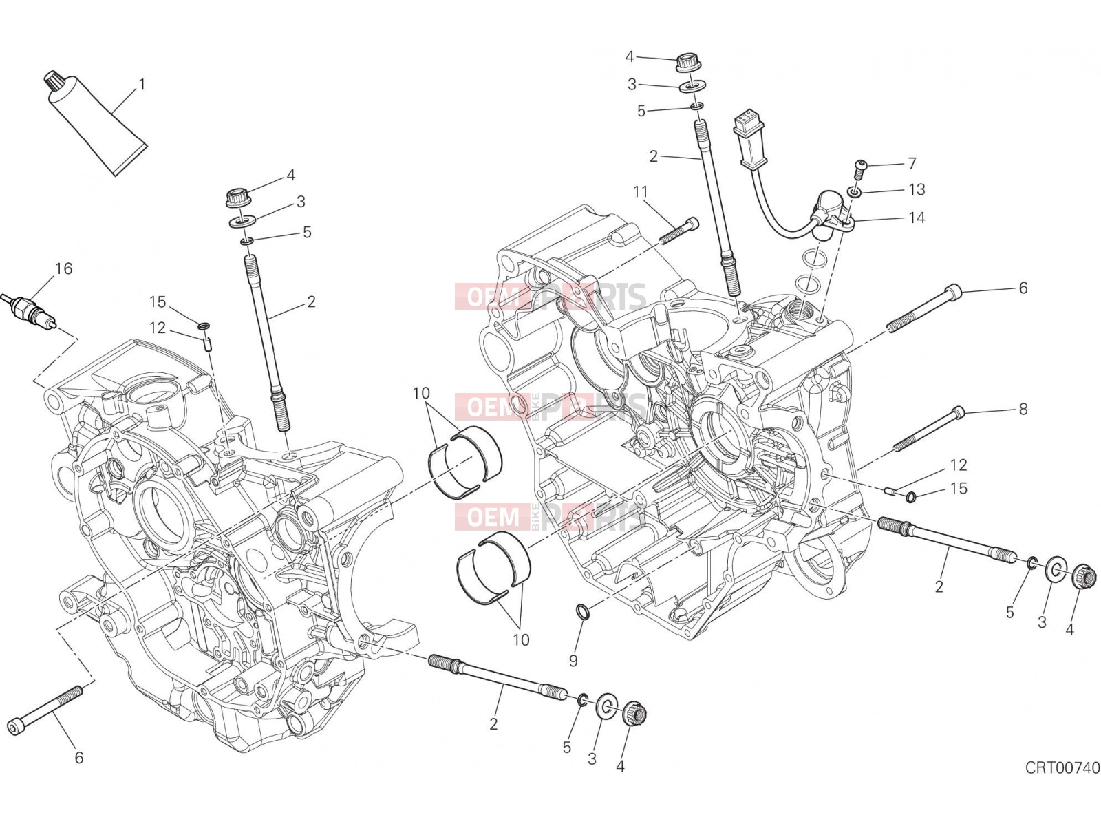 DUCATI 2017 Multistrada 950 HALF-CRANKCASES PAIR [MOD:MS950T]