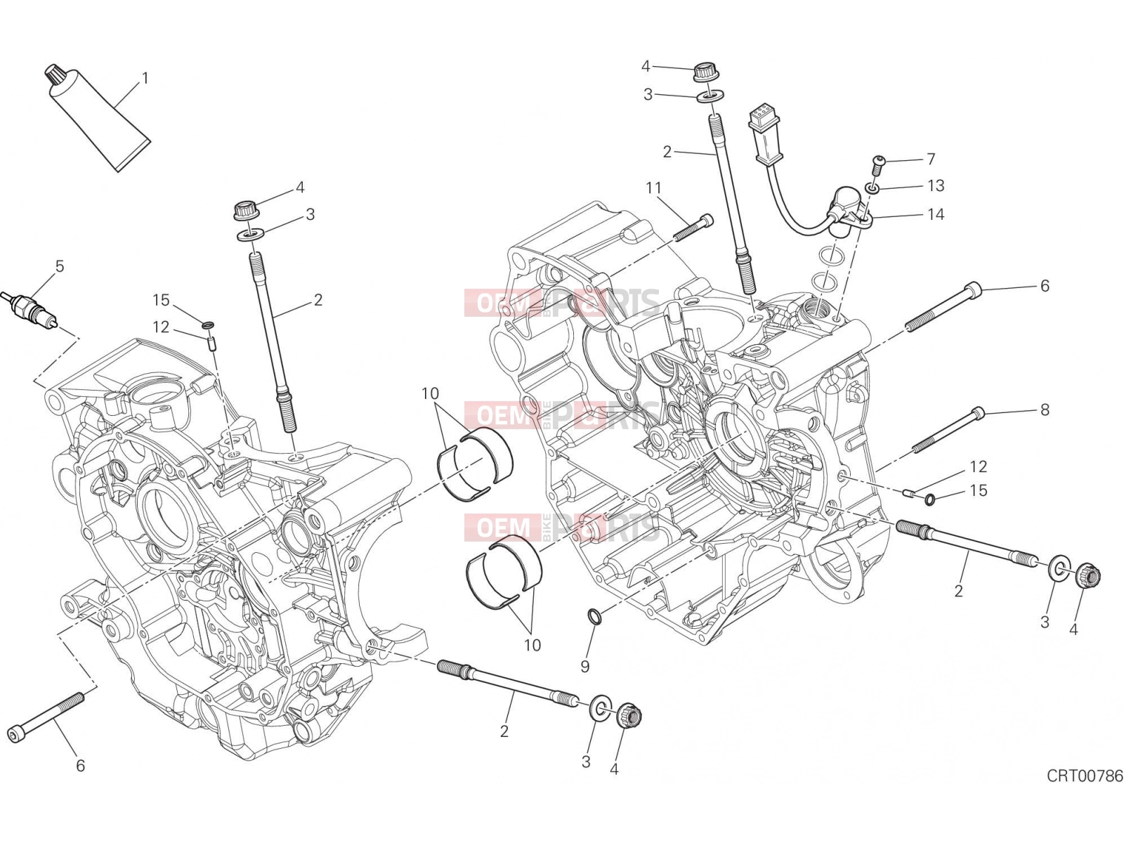 DUCATI 2018 Multistrada 950 HALF-CRANKCASES PAIR [MOD:MS950]