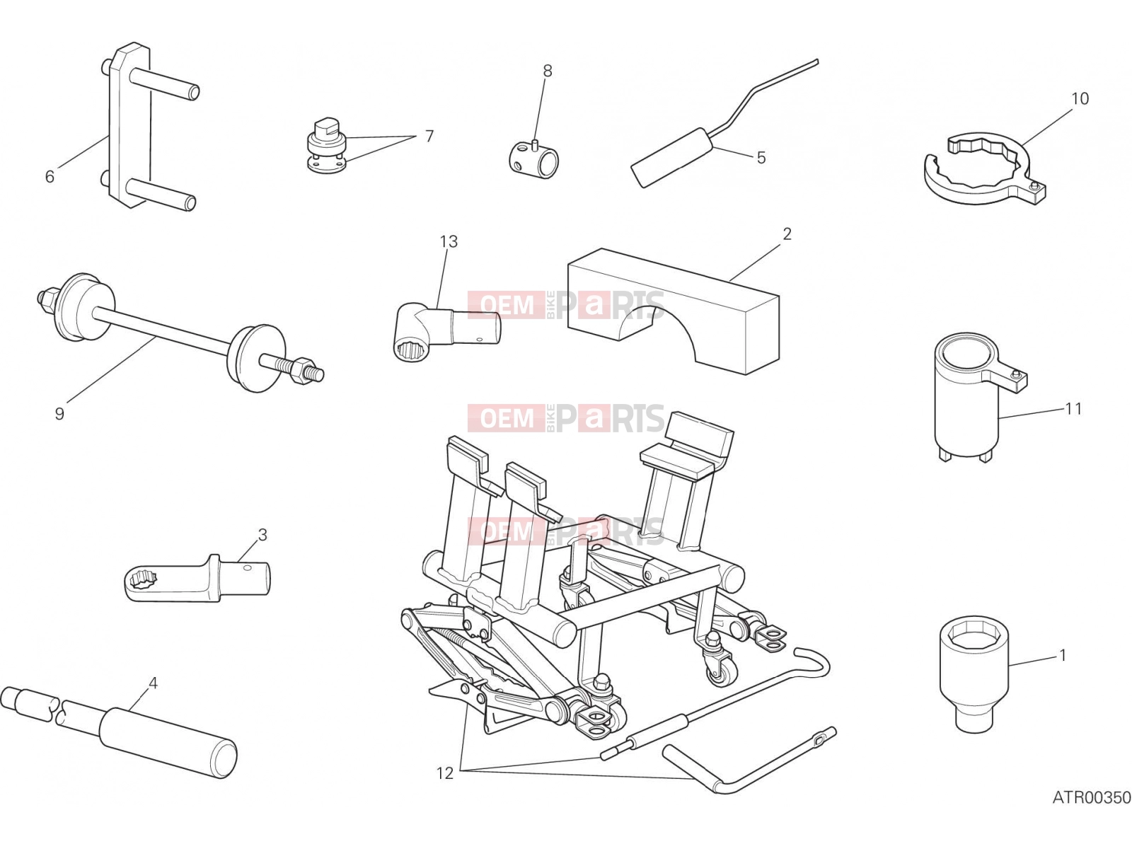 DUCATI 2018 Multistrada 1200 Enduro Pro WORKSHOP SERVICE TOOLS [MOD:MS1200EP]