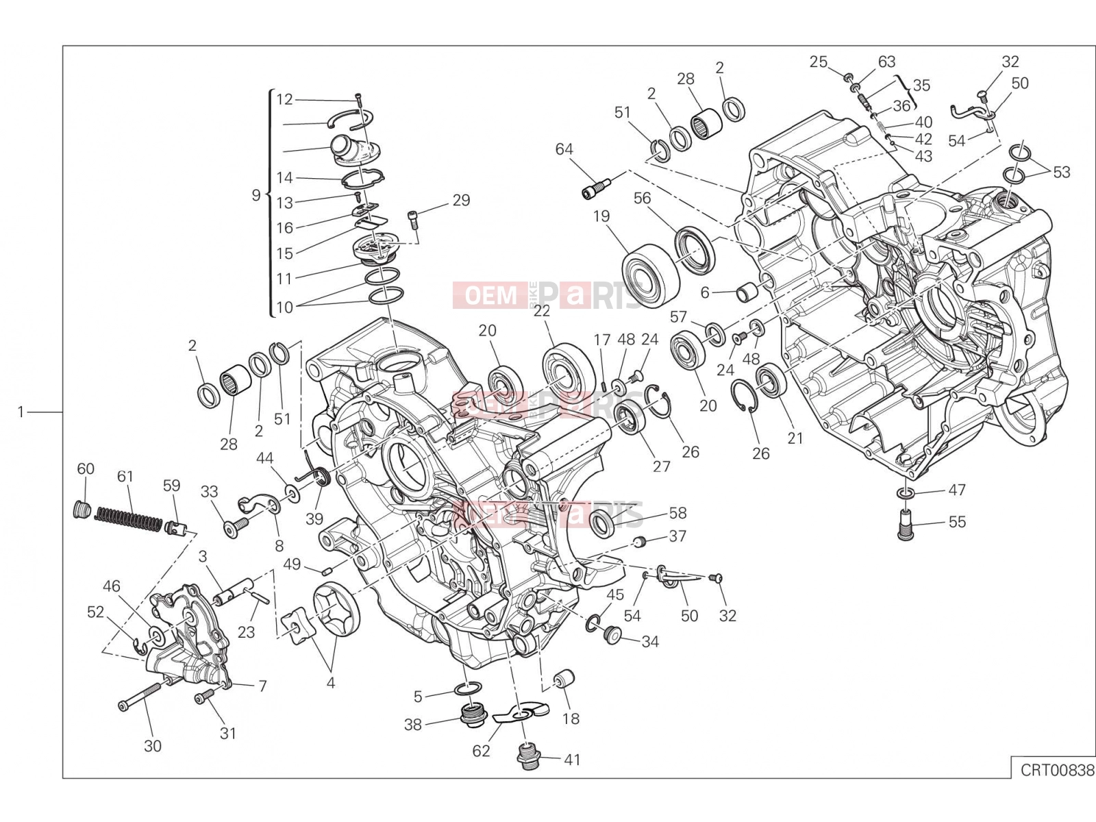 DUCATI 2019 Multistrada 950  HALF-CRANKCASES PAIR [MOD:MS950]