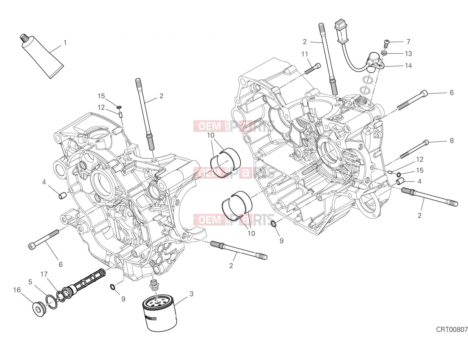 DUCATI 2019 Multistrada 950  HALF-CRANKCASES PAIR [MOD:MS950]