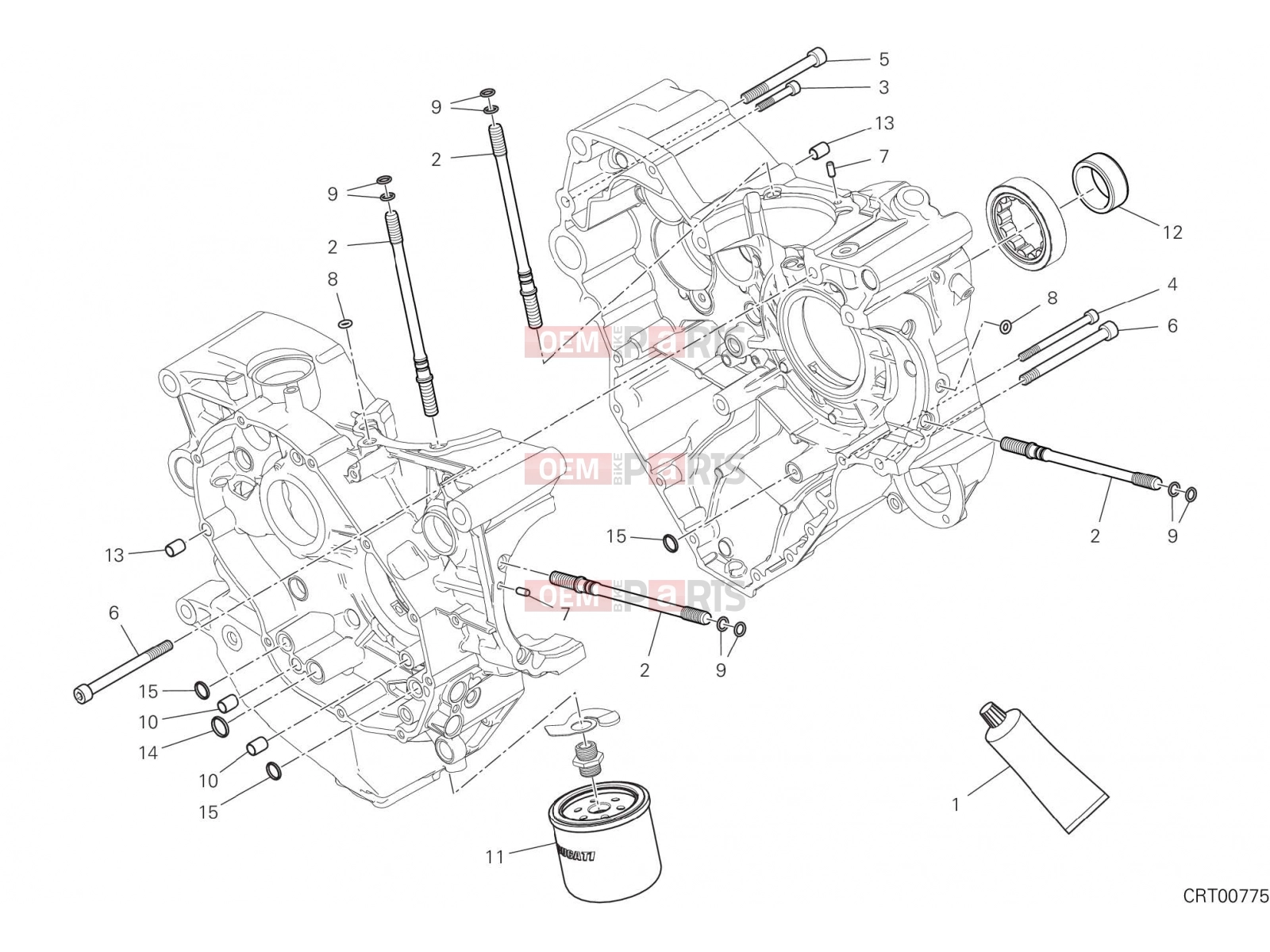 DUCATI 2020 Multistrada 1260 HALF-CRANKCASES PAIR [MOD:MS1260]