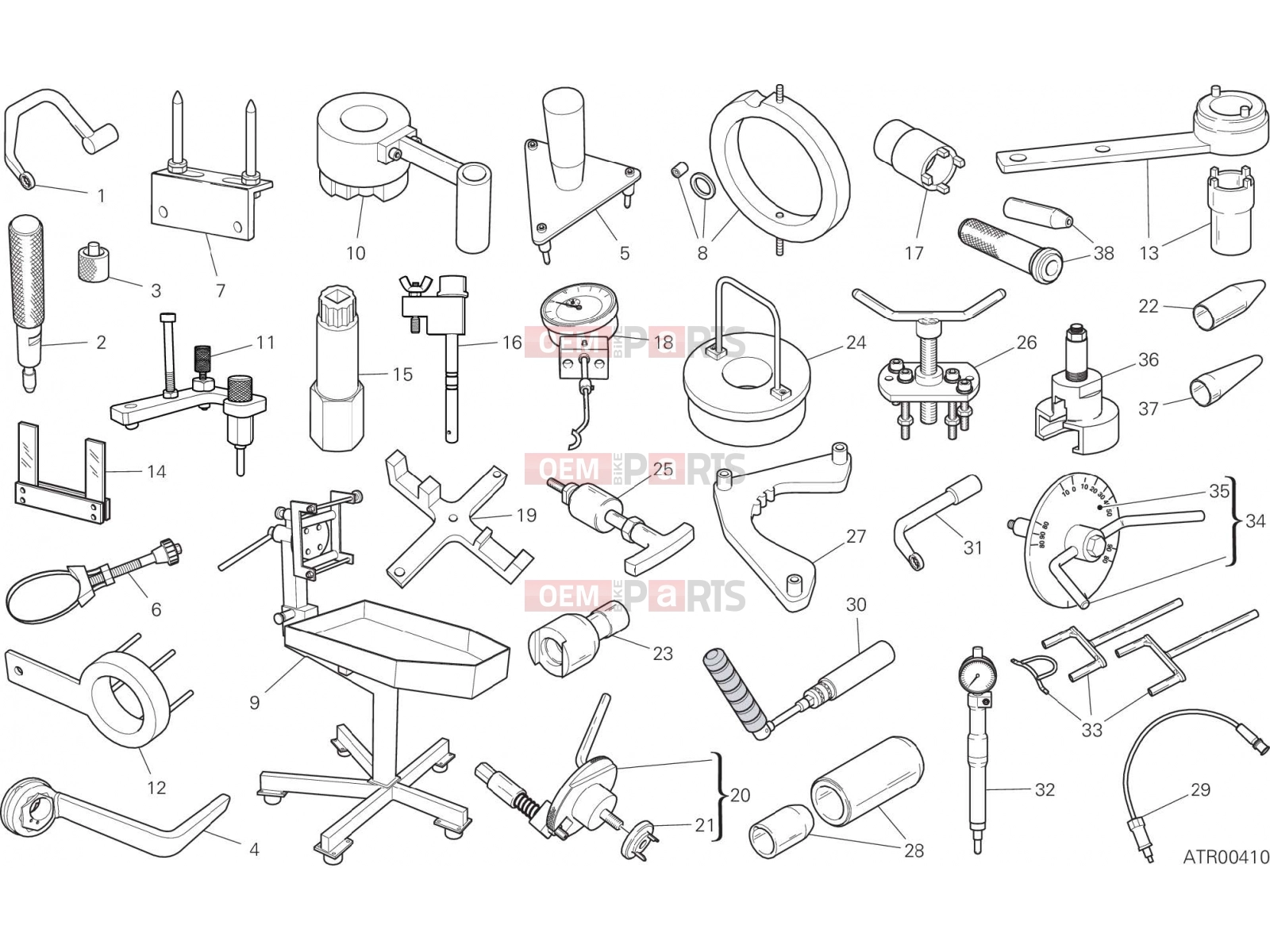 DUCATI 2020 Multistrada 1260 Enduro WORKSHOP SERVICE TOOLS [MOD:MS1260E]