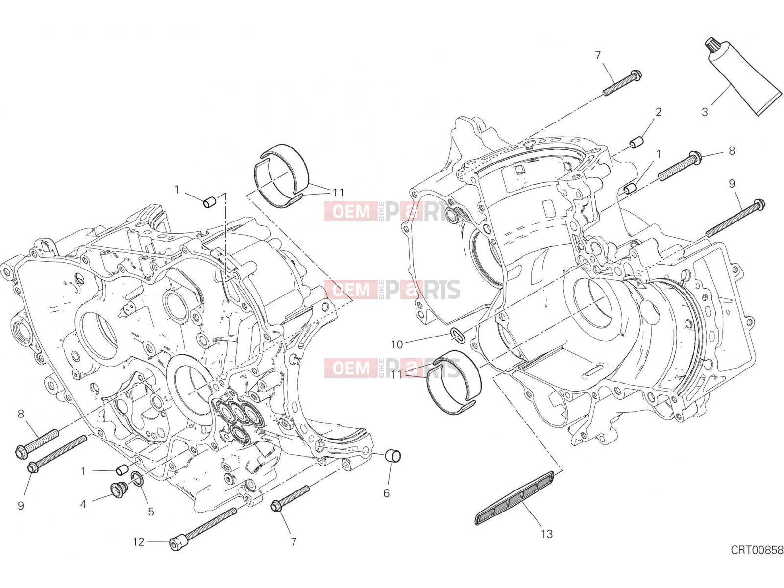 DUCATI 2021 Panigale V2 HALF-CRANKCASES PAIR [MOD:PANV2]