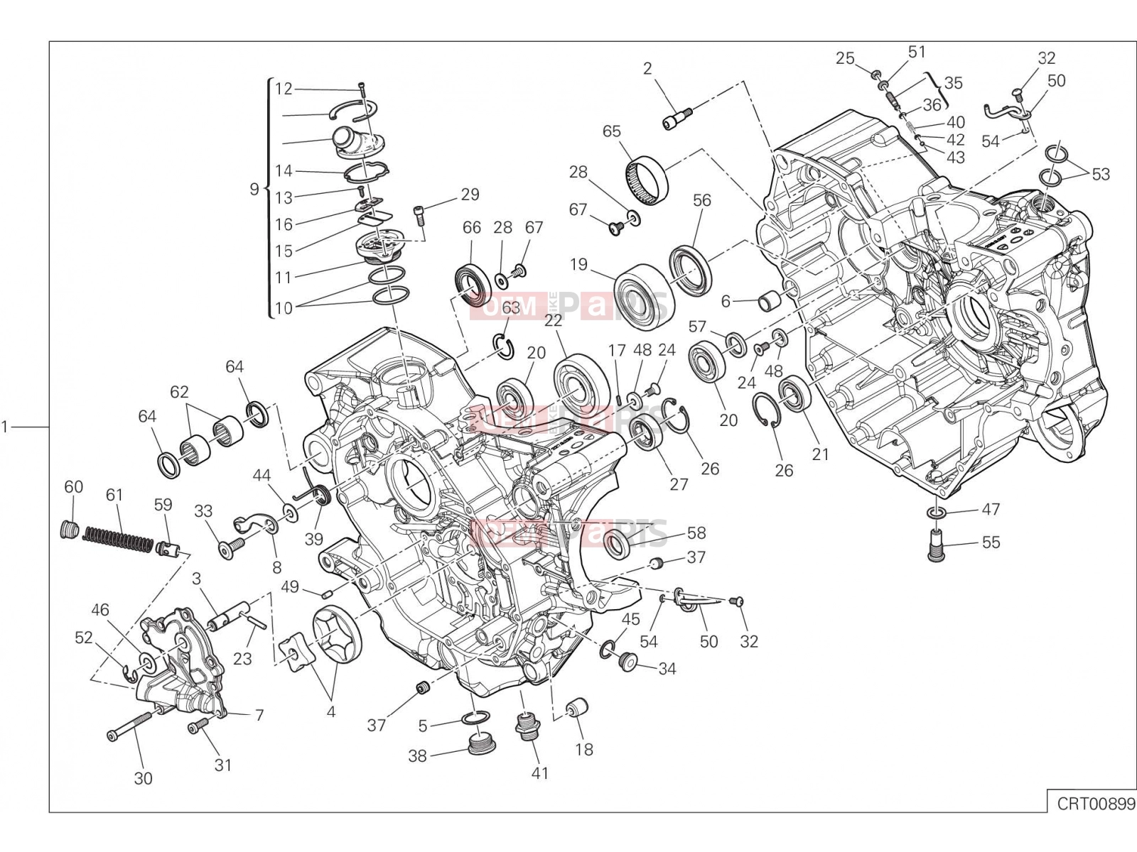 DUCATI 2021 Monster HALF-CRANKCASES PAIR [MOD:M937]