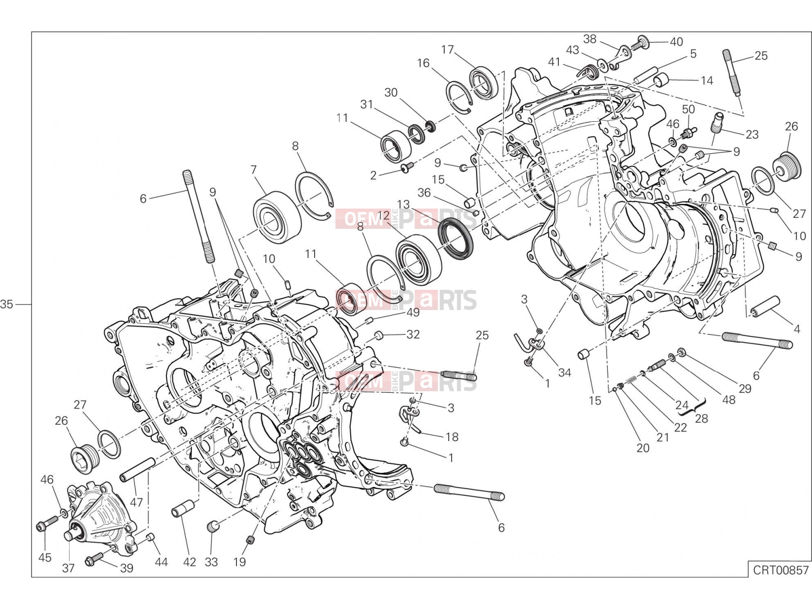 DUCATI 2022 Panigale V2 HALF-CRANKCASES PAIR