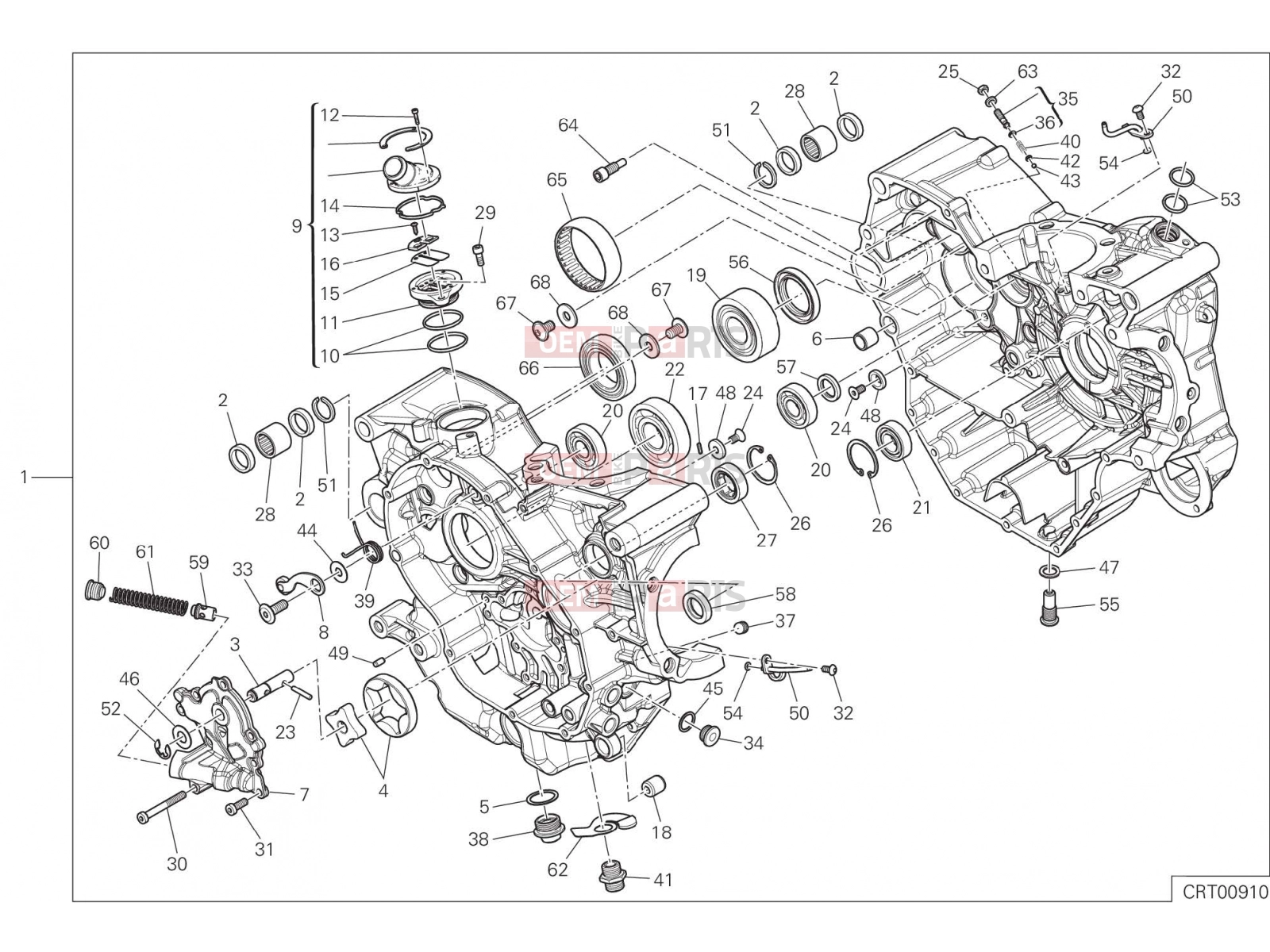 DUCATI 2023 Multistrada V2 HALF-CRANKCASES PAIR