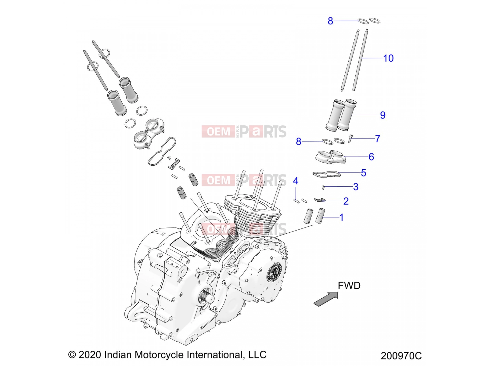 INDIAN 2022 SPRINGFIELD 111 (R01) (N22THAAA) ENGINE » ENGINE, PUSHROD ASM. - ALL OPTIONS (200970C)