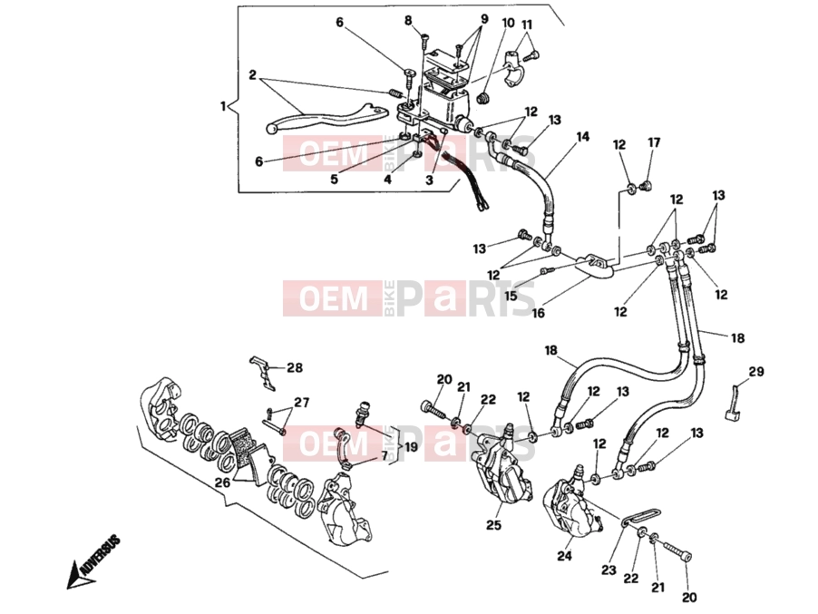 DUCATI 2002 Monster 900 FRONT BRAKE SYSTEM » BRAKING SYSTEM