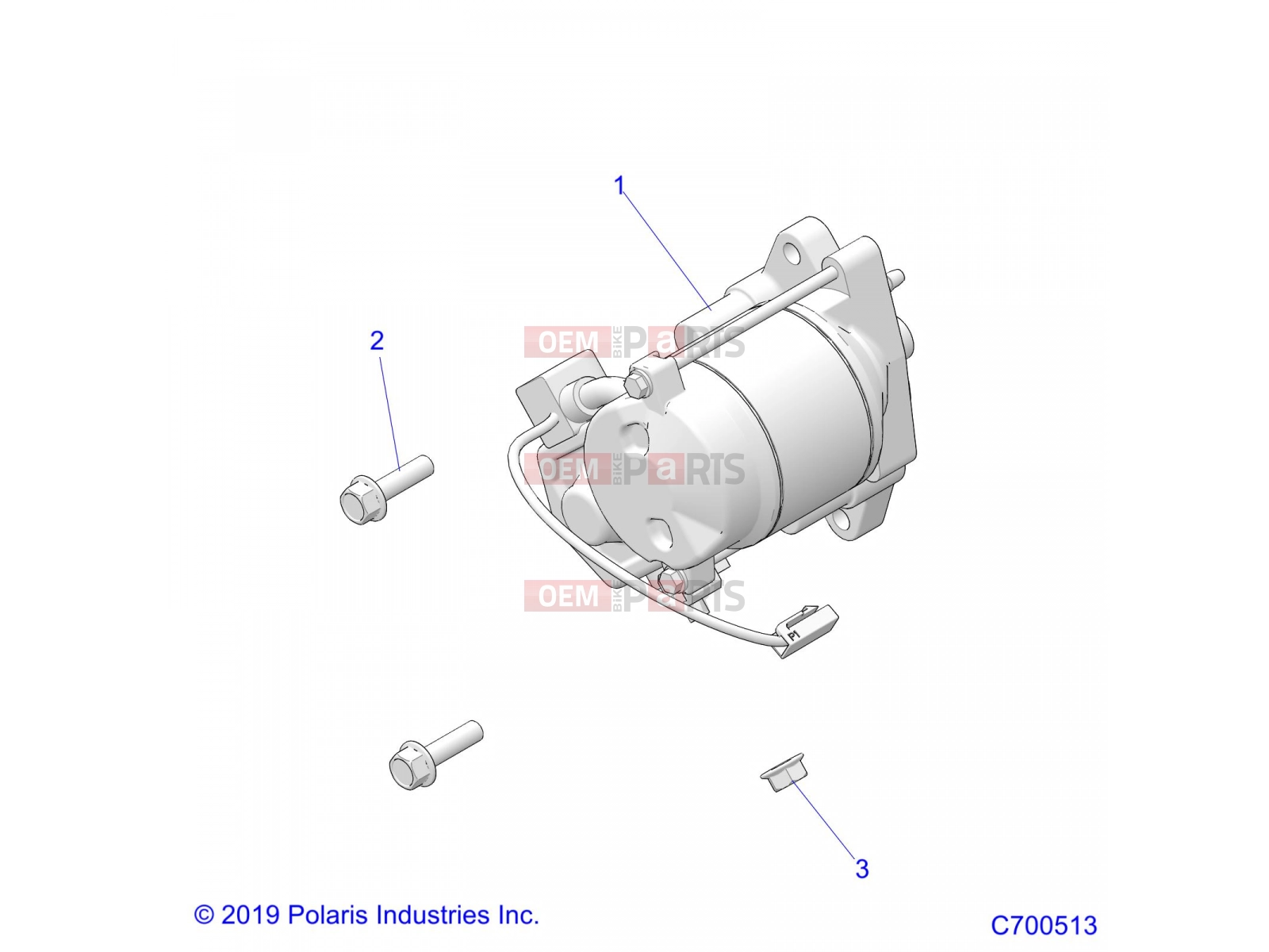 Polaris 2020 BRUTUS PRO XD 2000D (R05) - D20BBPD4B4/APD4B4 ENGINE » ENGINE, STARTER - (C700513)
