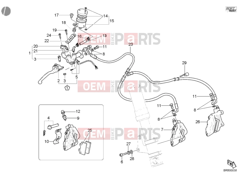 DUCATI 2002 Monster S4 FRONT BRAKE SYSTEM » BRAKING SYSTEM