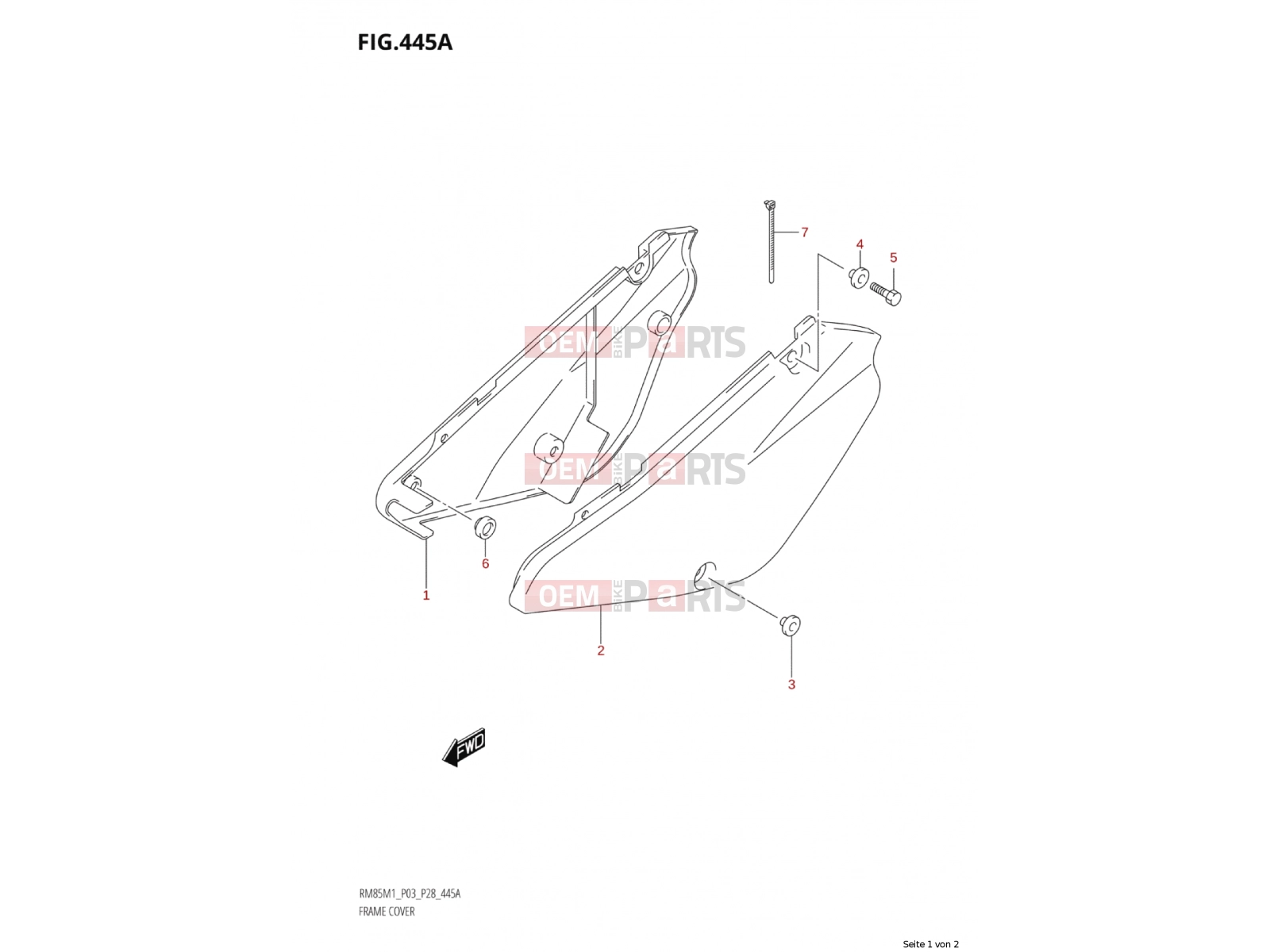 SUZUKI RM 85 M1 (2021) 445A - FRAME COVER