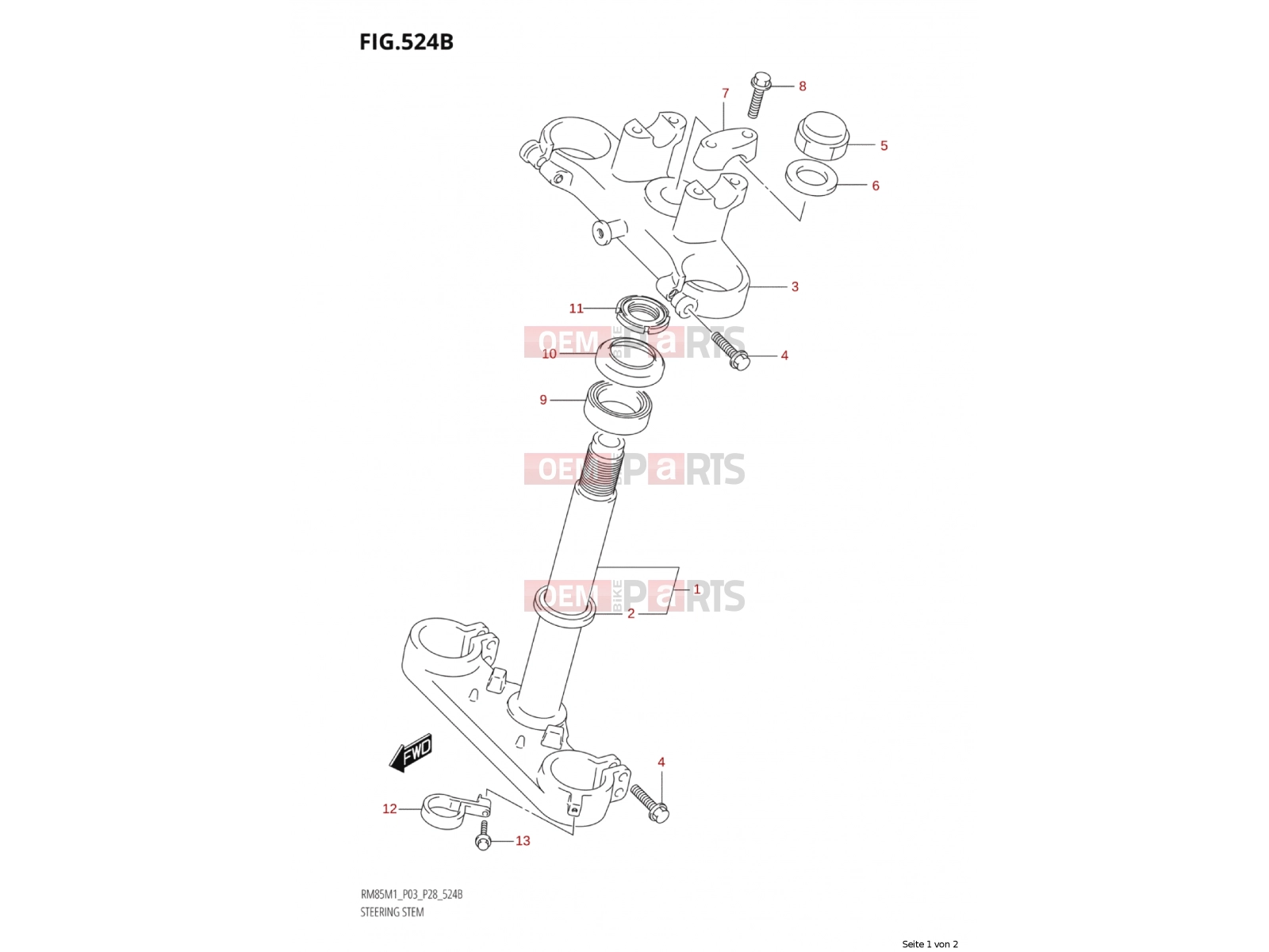 SUZUKI RM 85 M1 (2021) 524B - STEERING STEM