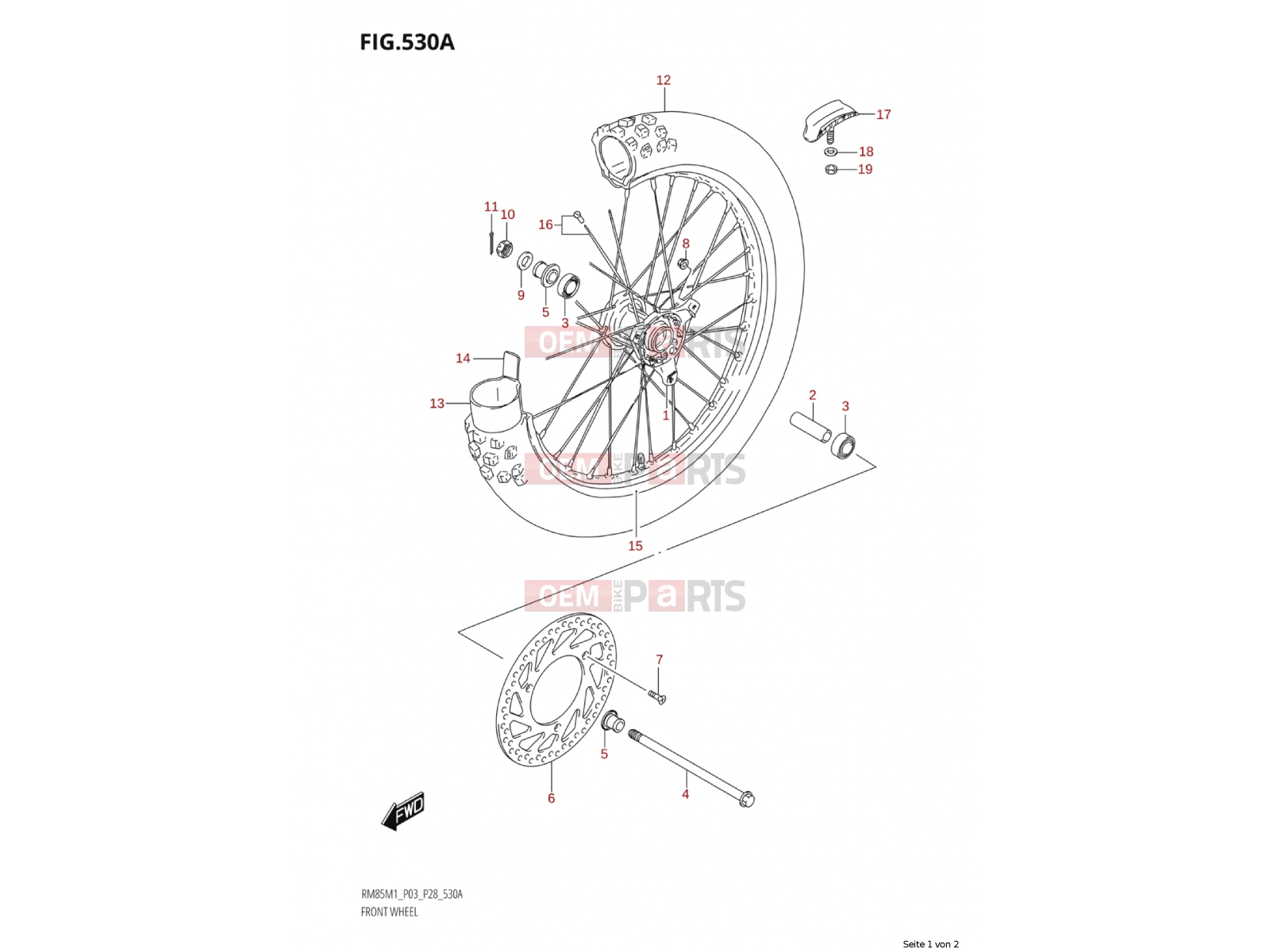 SUZUKI RM 85 M1 (2021) 535A - FRONT CALIPER
