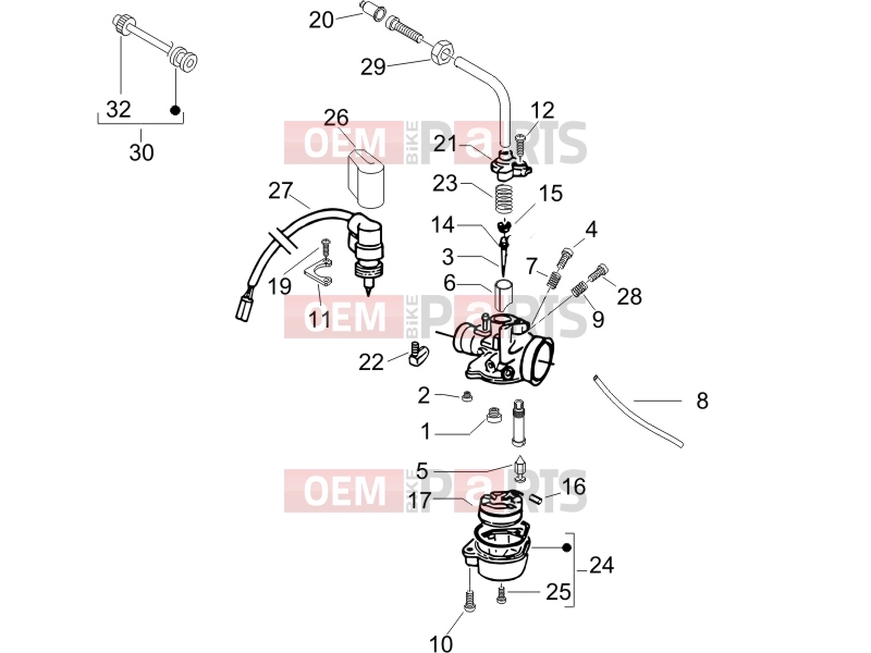gilera 2006 Runner 50 SP Race Engine » Carburetor's components
