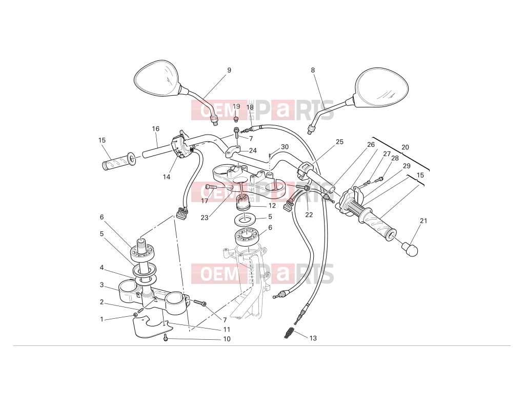 DUCATI 2004 Monster 620 HANDLEBAR AND CONTROLS