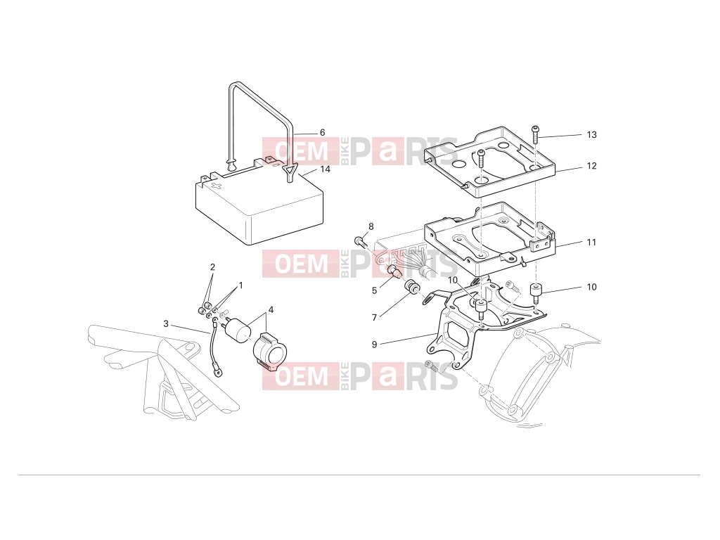 DUCATI 2004 Monster 620 BATTERY SUPPORT