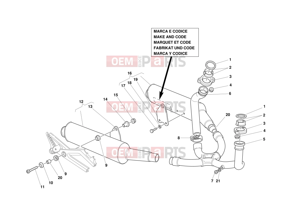 DUCATI 2000 Monster 600 EXHAUST SYSTEM