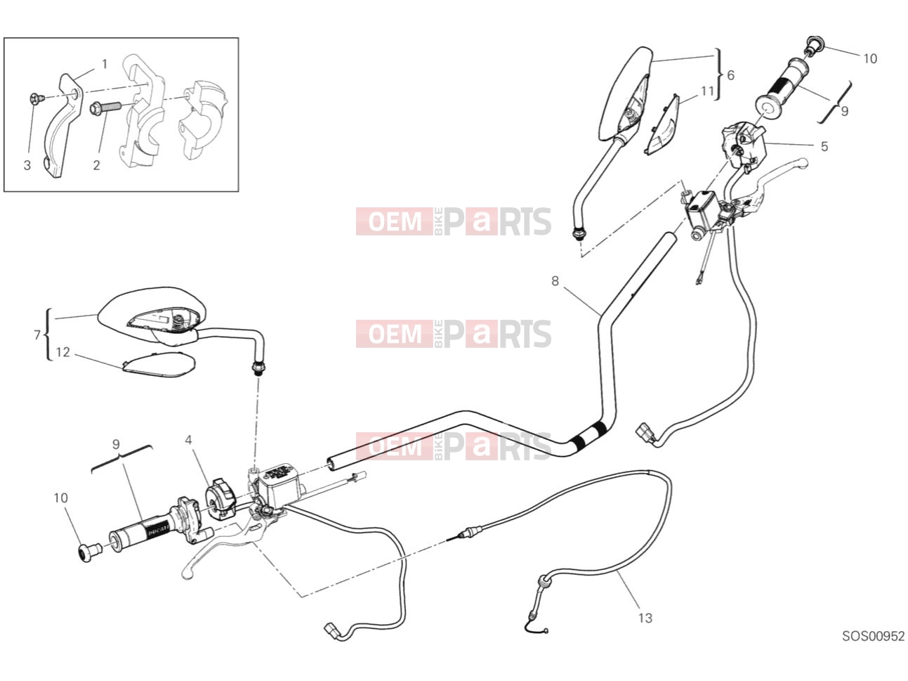 DUCATI 2019 Scrambler Icon HANDLEBAR