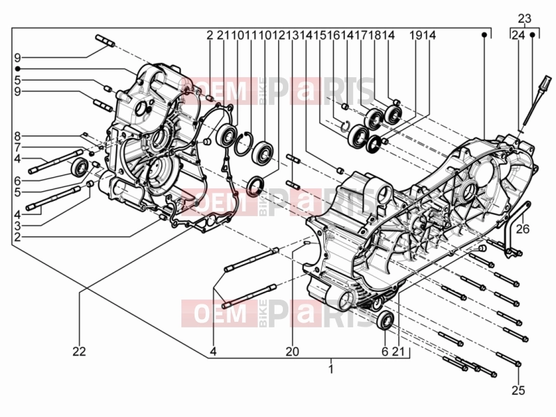 gilera 2016 Fuoco 500 LT Engine » Crankcase