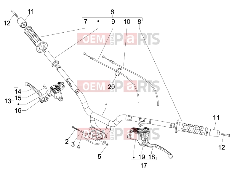 gilera 2016 Fuoco 500 LT Handlebars/Steering » Handlebars - Master cil.
