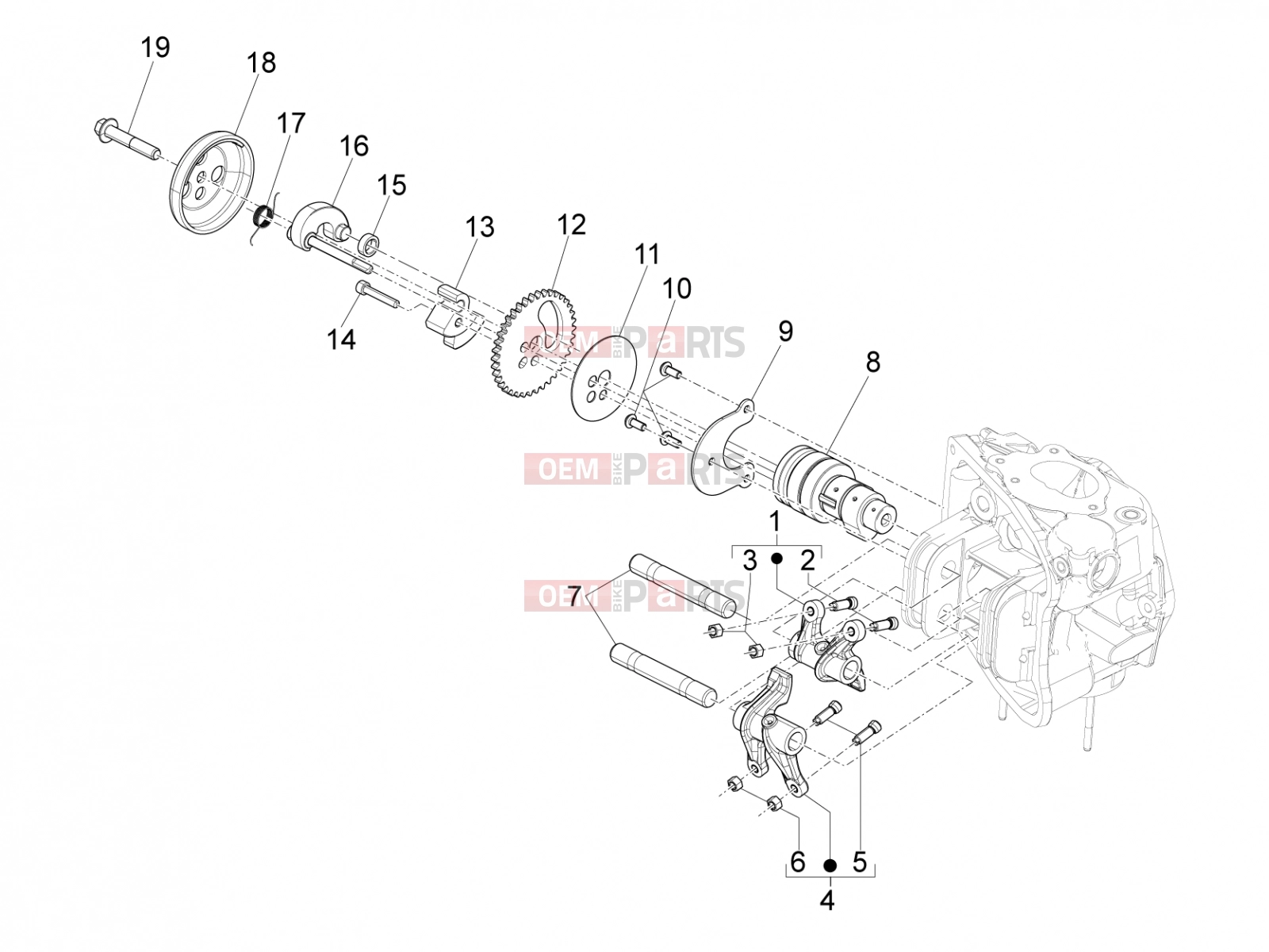 gilera 2016 Fuoco 500 LT Engine » Rocking levers support unit