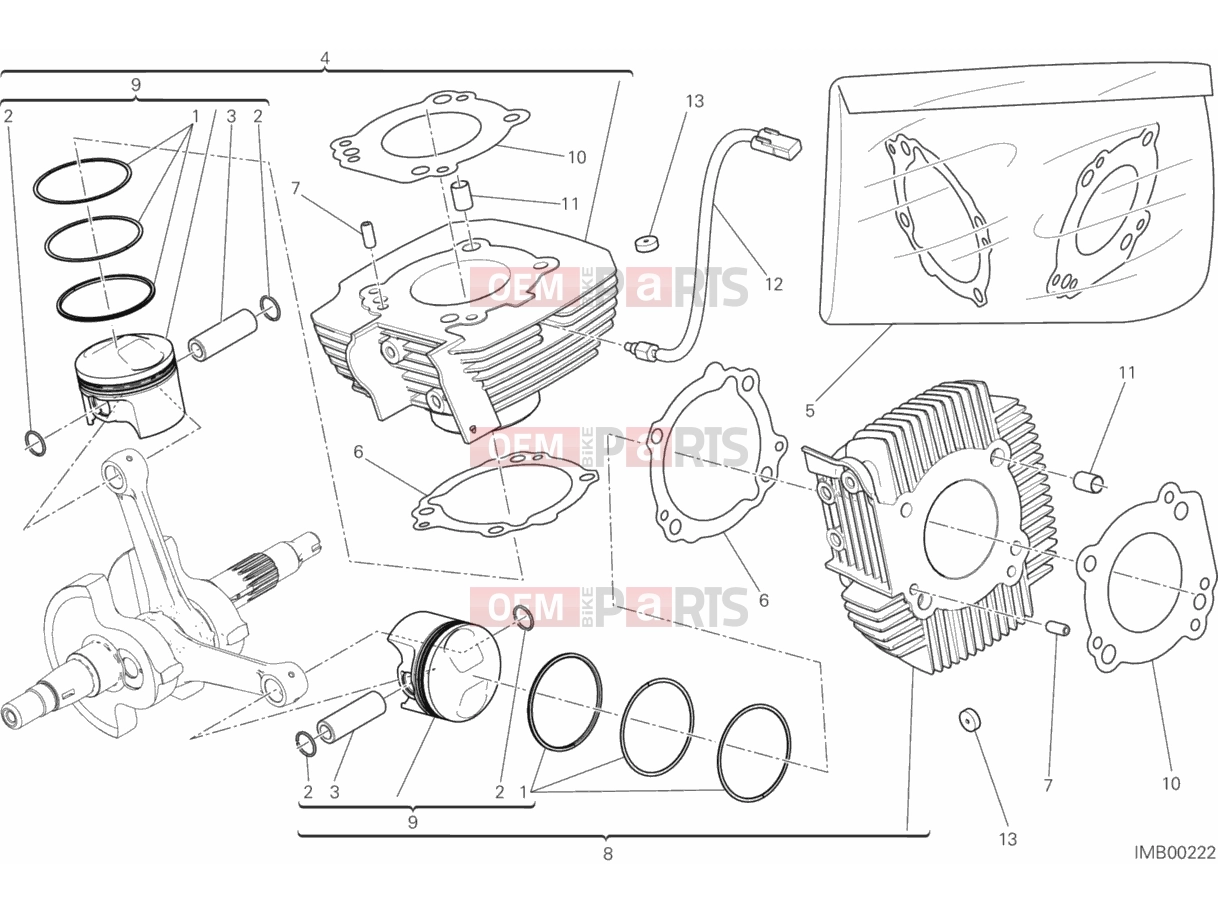DUCATI 2016 Scrambler Sixty2 CYLINDERS - PISTONS
