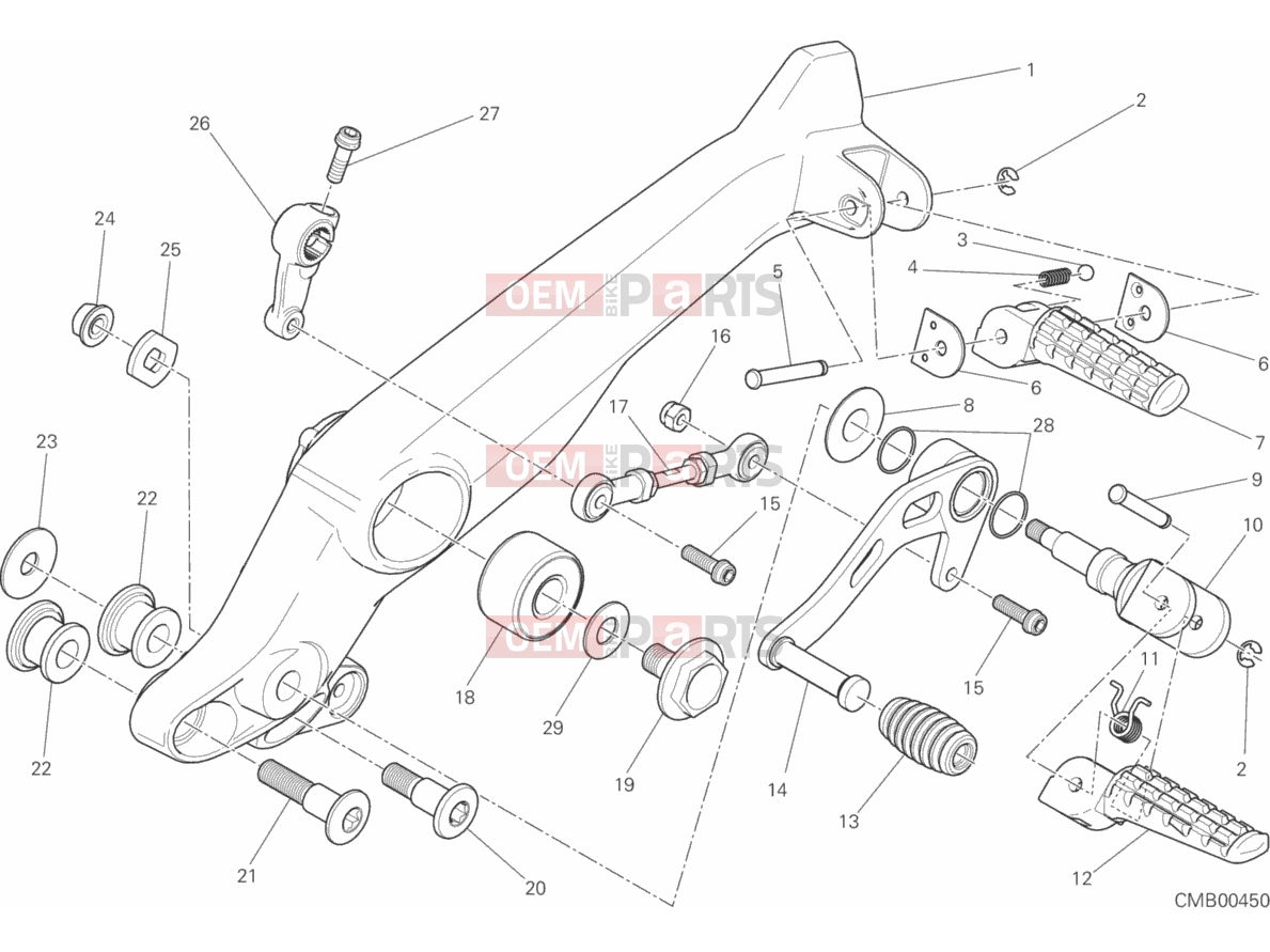 DUCATI 2016 Scrambler Sixty2 FOOTRESTS, LEFT