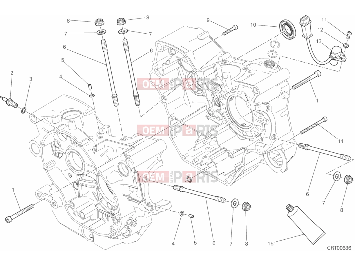 DUCATI 2016 Scrambler Sixty2 HALF-CRANKCASES PAIR