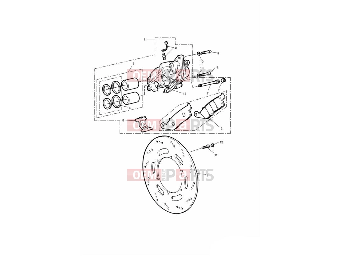 Triumph 1995 THUNDERBIRD Front Brake Caliper and Disc
