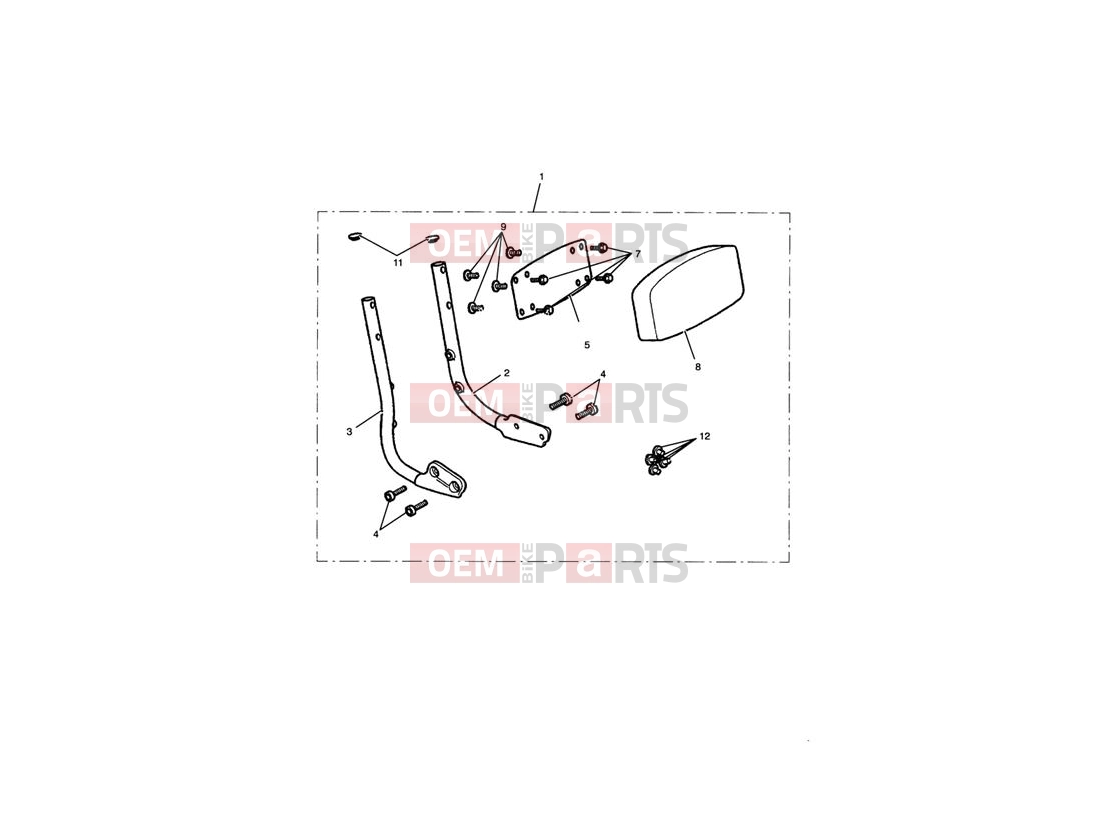 Triumph 1995 THUNDERBIRD Passenger Backrest Kit, Mk 3