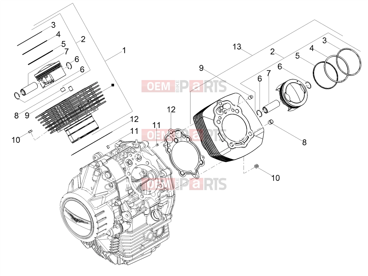 MOTOGUZZI V9 Bobber 850 Engine » Cylinder - Piston
