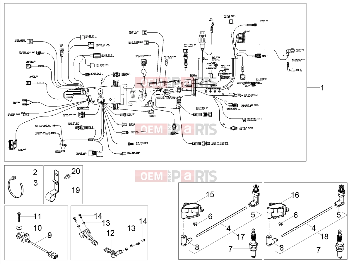 MOTOGUZZI V9 Bobber 850 SE Electrical systems » Central electrical system