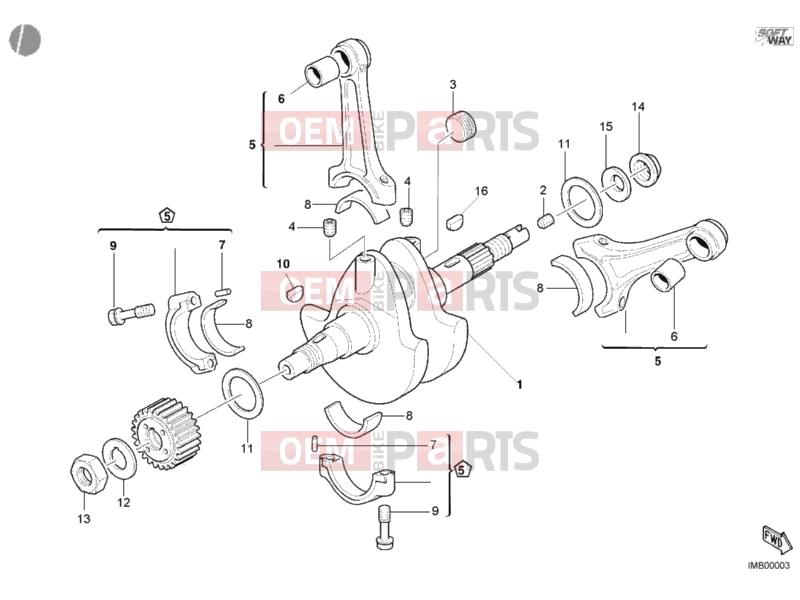 DUCATI 2001 Superbike 748 E CRANKSHAFT » ENGINE CASE