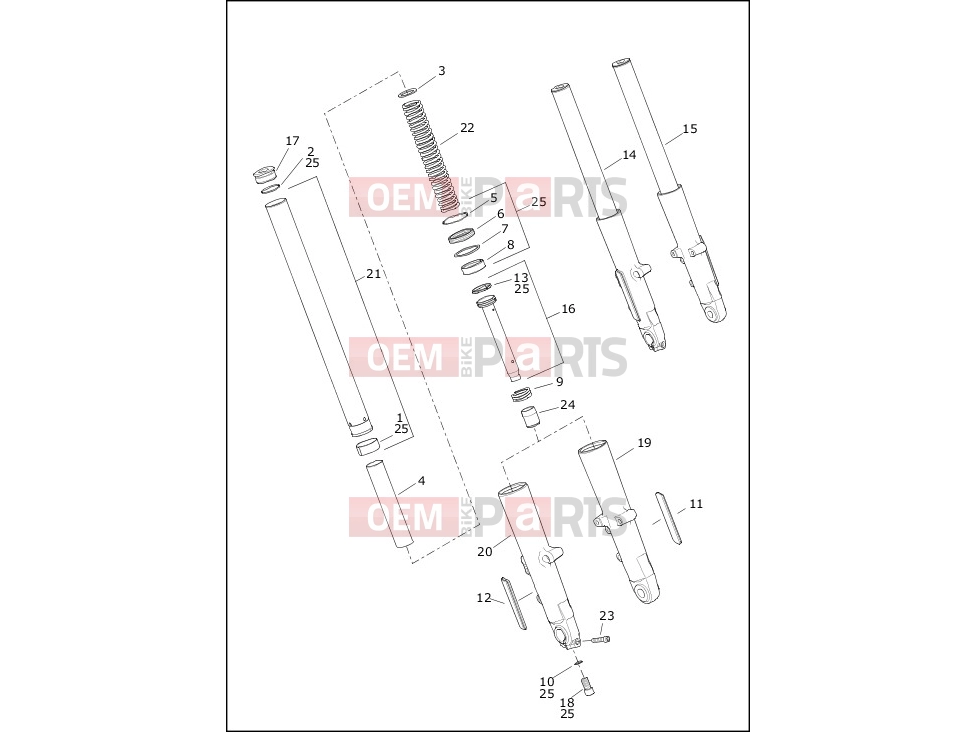 Harley-Davidson 2021 CVO/CUSTOM CVO TRI GLIDE  - FLHTCUTGSE FORK, FRONT