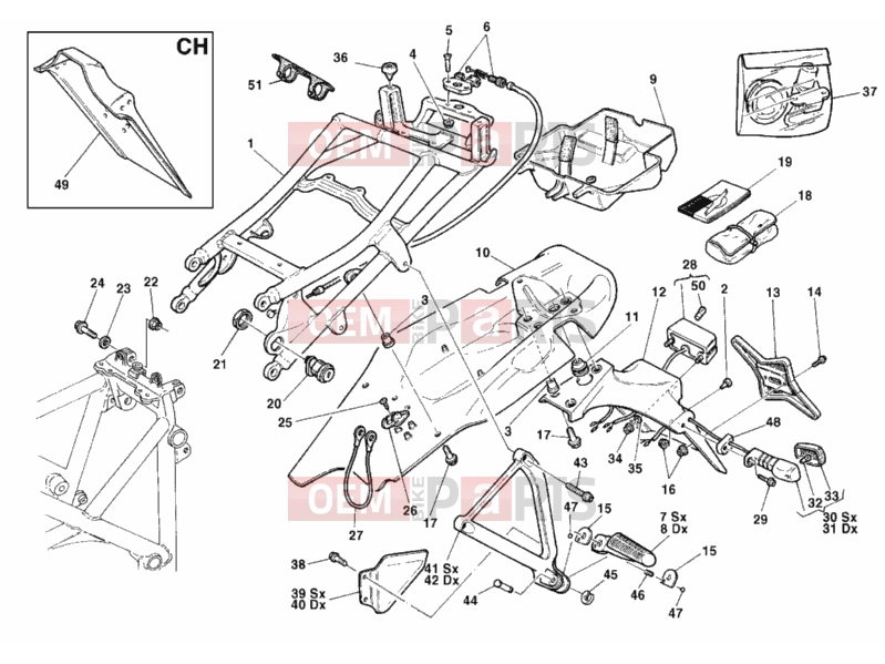 DUCATI 2001 Superbike 996 REAR FRAME » FRAME