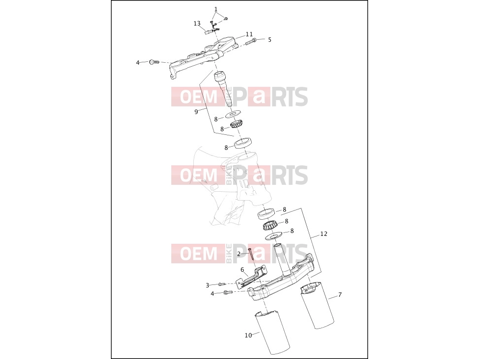 Harley-Davidson 2016 TOURING ROAD GLIDE  - FLTRX FORK BRACKETS, FRONT