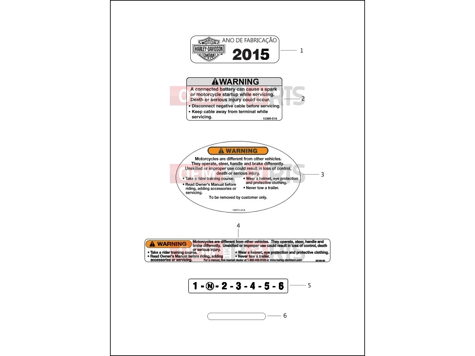 Harley-Davidson 2015 DYNA DYNA SWITCHBACK  - FLD 103 LABELS