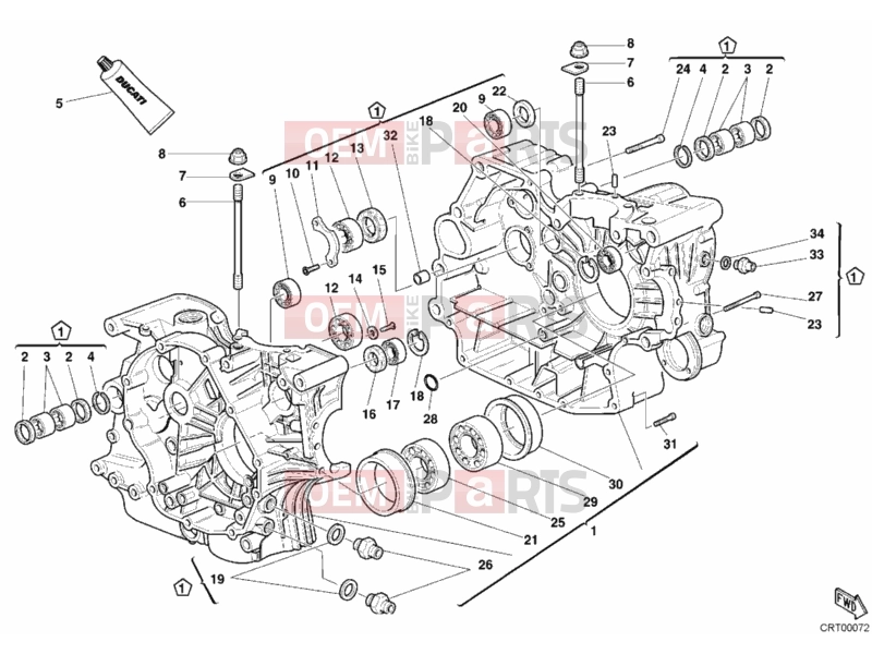 DUCATI 2001 Sportclassic MH900E CRANKCASE » ENGINE CASE