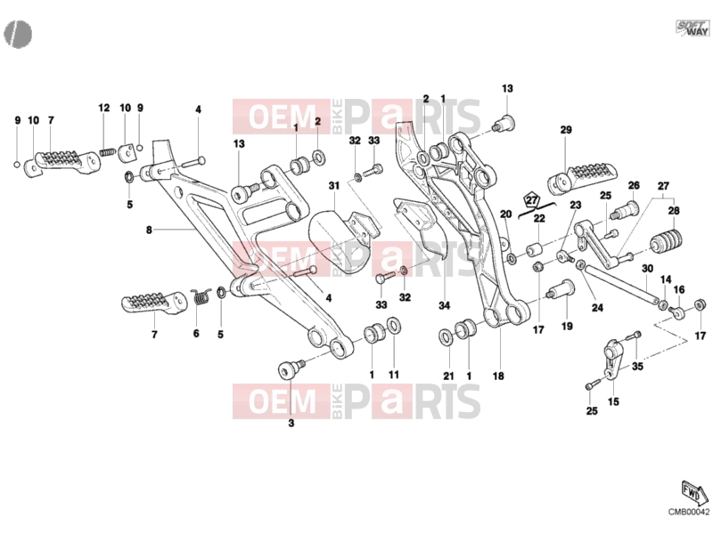 DUCATI 2001 Monster S4 FOOTREST » FRAME