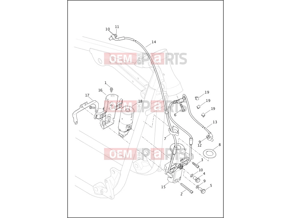 Harley-Davidson 2014 SOFTAIL FAT BOY LO  - FLSTFB 103 BRAKE LINES, FRONT, ABS
