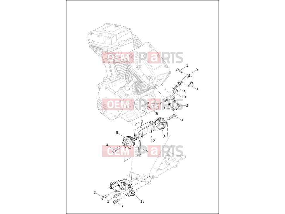 Harley-Davidson 2013 CVO/CUSTOM CVO ULTRA CLASSIC  - FLHTCU8 103 ENGINE MOUNTS & STABILIZER LINK