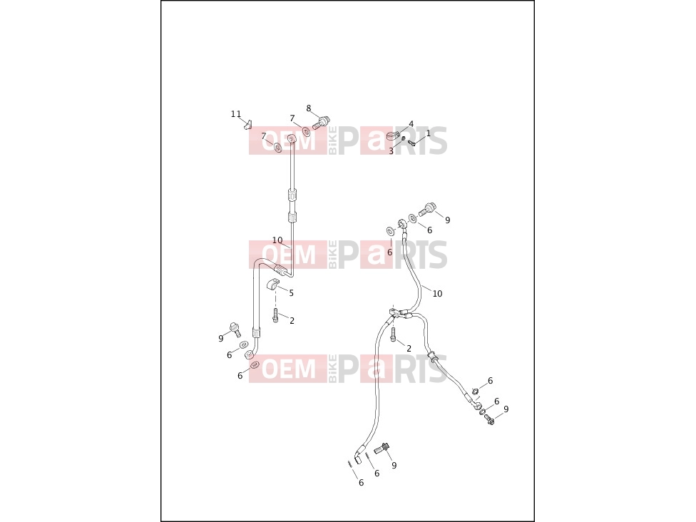 Harley-Davidson 2013 DYNA DYNA SUPER GLIDE CUSTOM  - FXDC BRAKE LINES, FRONT - NON-ABS