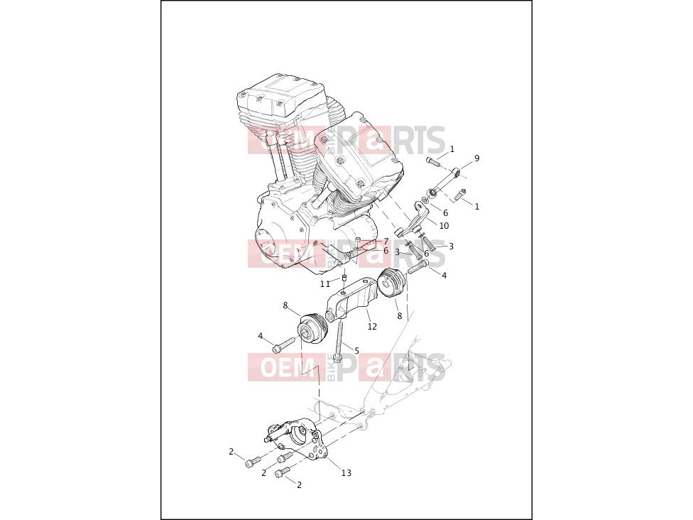 Harley-Davidson 2013 TOURING ELECTRA GLIDE CLASSIC  - FLHTC ENGINE MOUNTS & STABILIZER LINK