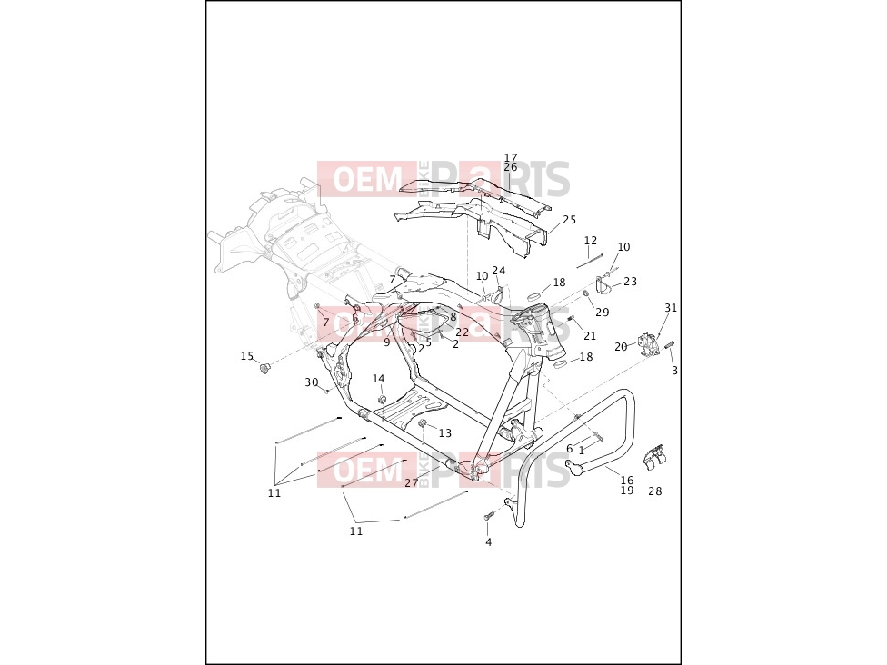 Harley-Davidson 2013 TRIKE TRI GLIDE ULTRA CLASSIC  - FLHTCUTG FRAME, FRONT