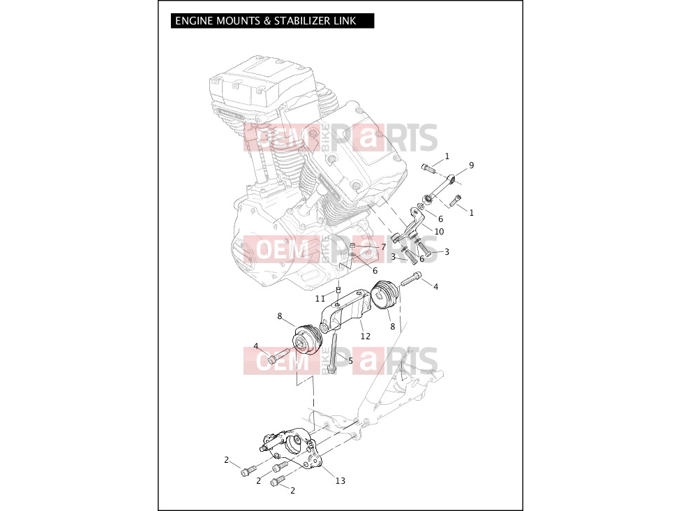 Harley-Davidson 2012 CVO/CUSTOM CVO ULTRA CLASSIC  - FLHTCUSE7 ENGINE MOUNTS & STABILIZER LINK