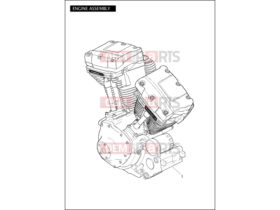 Harley-Davidson 2012 CVO/CUSTOM CVO SOFTAIL CONVERTIBLE  - FLSTSE3 ENGINE ASSEMBLY