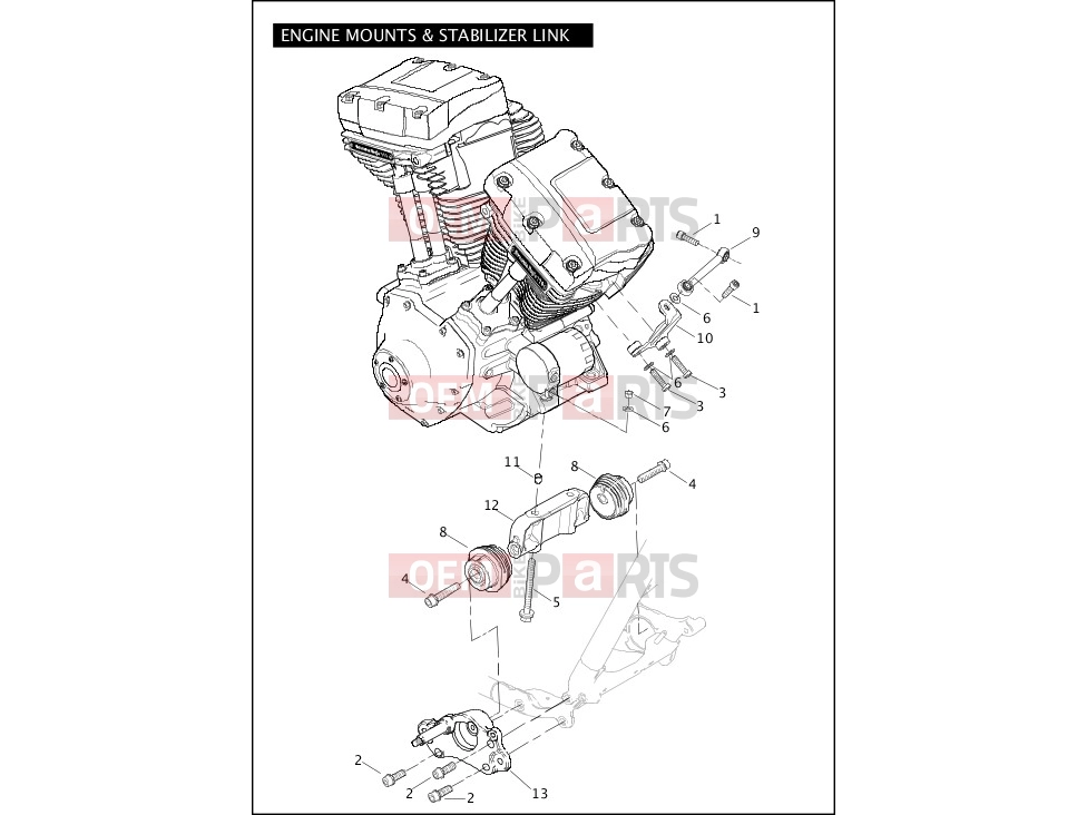 Harley-Davidson 2012 CVO/CUSTOM CVO ROAD GLIDE  - FLTRXSE ENGINE MOUNTS & STABILIZER LINK
