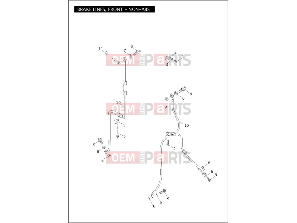 Harley-Davidson 2012 DYNA DYNA SWITCHBACK  - FLD 103 BRAKE LINES, FRONT - NON-ABS