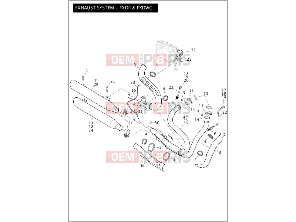 Harley-Davidson 2012 DYNA DYNA SWITCHBACK  - FLD 103 EXHAUST SYSTEM - FXDF & FXDWG